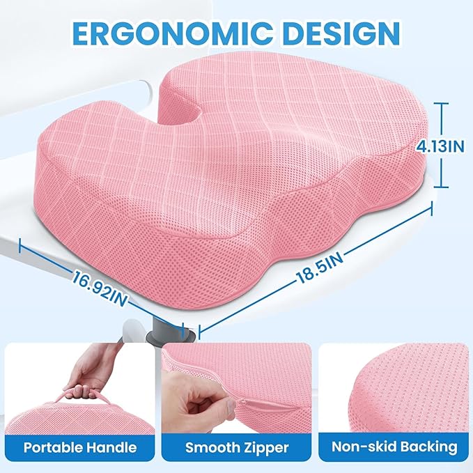 TushGuard Office/Car Seat Cushion, Non-Slip Sciatica & Back Coccyx Tailbone - Image 2
