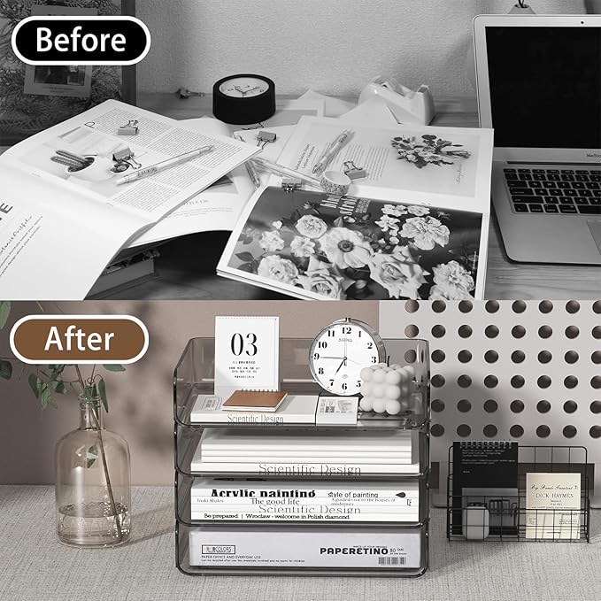 FANXIYQ 4-Tier Acrylic Paper Tray Organizer - Image 7