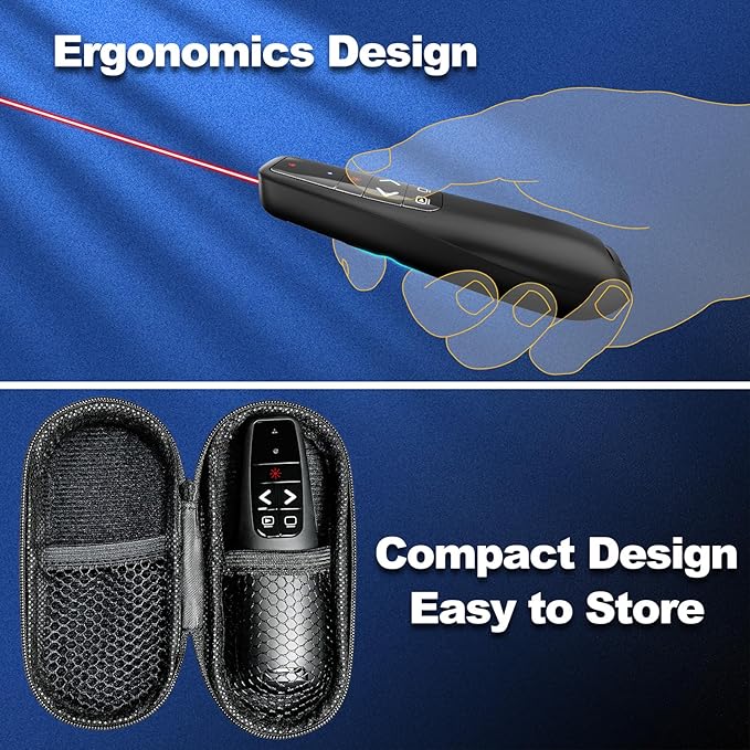 Presentation Clicker PowerPoint Presenter Remote: Laser Pointer Project Power - Image 3