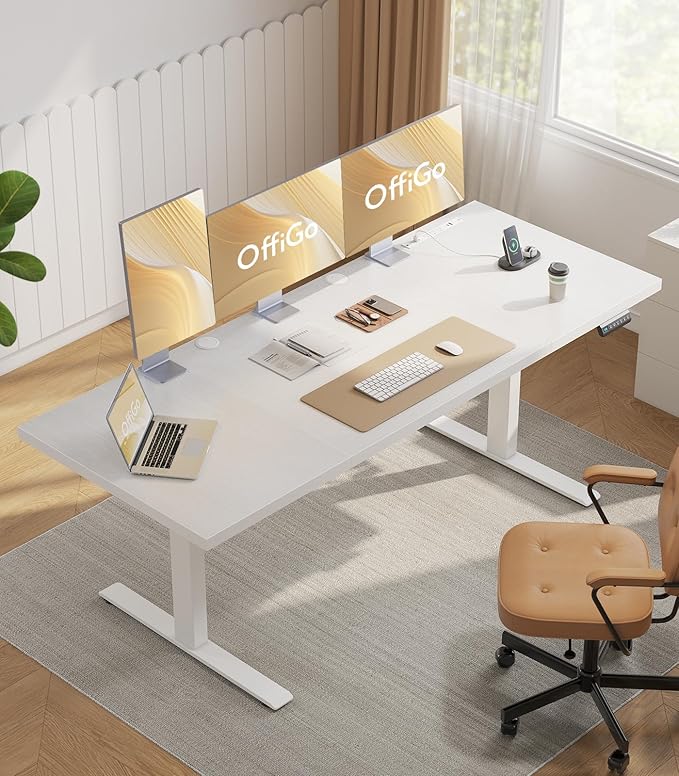 OffiGo 79 Inch Executive Electric Standing Desk, Height Adjustable Desk - Image 2