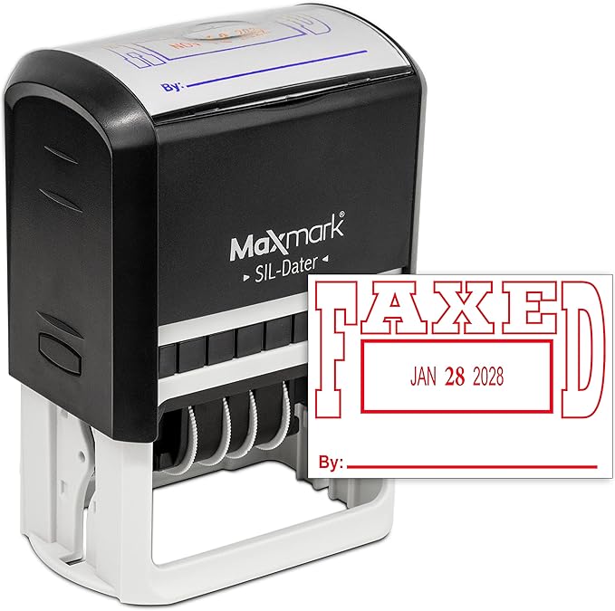 MaxMark Large Self-Inking Rubber Date Office Stamp by Maxmark