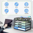 Docnest 5 Tier Mesh Desk Organizer- Letter Tray - Image 7