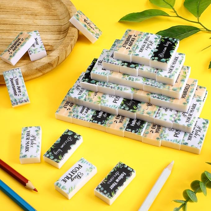 Dunzoom 100 Pcs Inspirational Pencil Erasers Bulk - Image 4