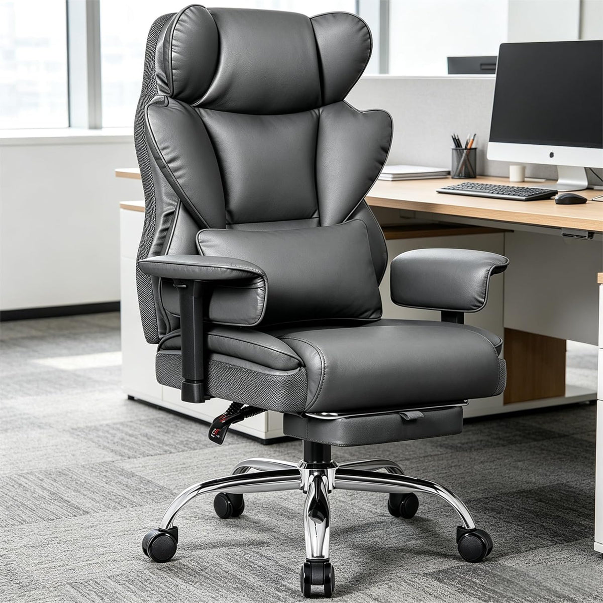 Big & Tall Office Chair 400 LBS with Lumbar Support & Footrest