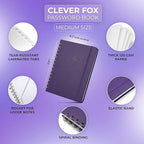 Clever Fox Password Book Spiral – Internet Address & Password Organizer - Image 2