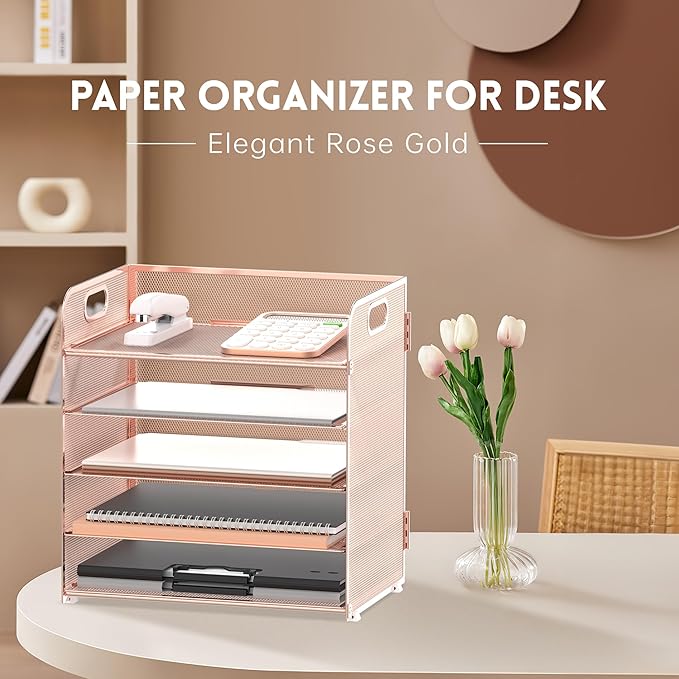 Supeasy 5 Trays Paper Organizer Letter Tray - Image 2