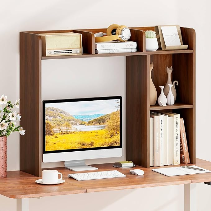 Tangkula Desktop Bookshelf, Countertop Storage Hutch - Image 4