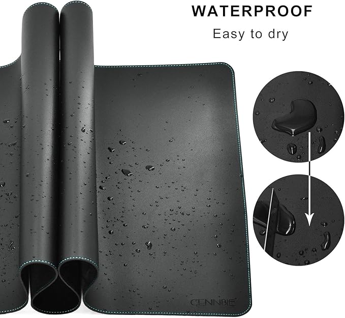 CENNBIE Leather Desk mat Protecter 47.2X19.6in Super Large, PU Leather Desk Mat - Image 4