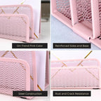 BLU MONACO | Pink Metal Mesh Letter Sorter - Image 3