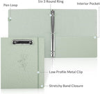 SKYDUE Clipboard Binder with Dividers, 1 Inch Linen 3 Ring Binder with - Image 4