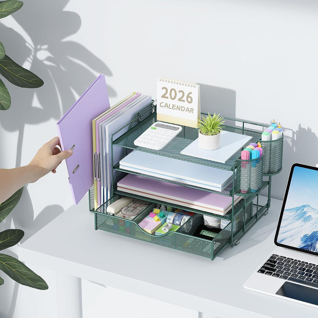 gianotter 4-tier desk organizer with drawers, file holders, package contents