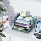 gianotter 4-tier desk organizer with drawers, file holders, package contents