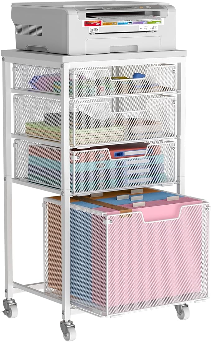 Sbanmao 4 Drawer Rolling File Cart by shengbaomaoyi