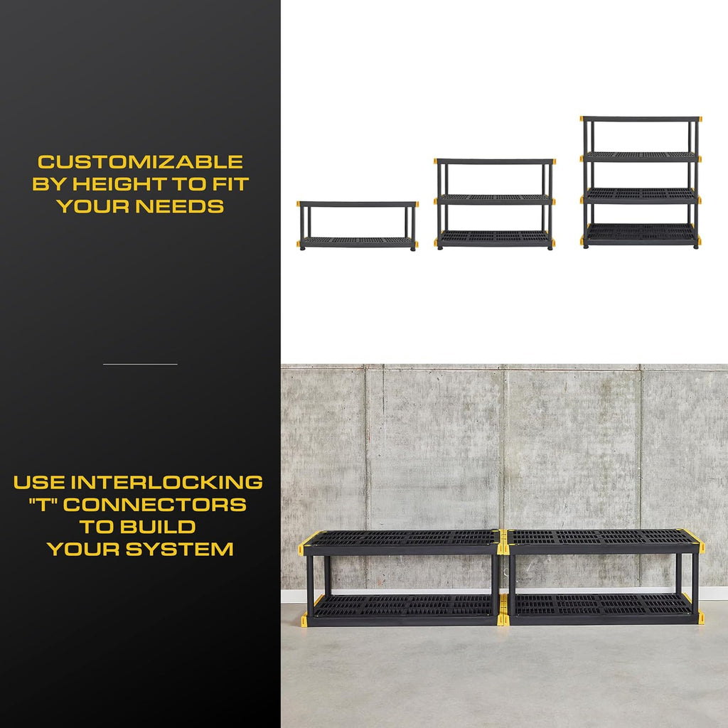 cx 4-tier heavy duty plastic storage shelves for on a desk or shelf