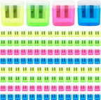120 Pieces Pencil Sharpeners Bulk Colored Dual Holes Sharpeners Portable Manual by Unknown