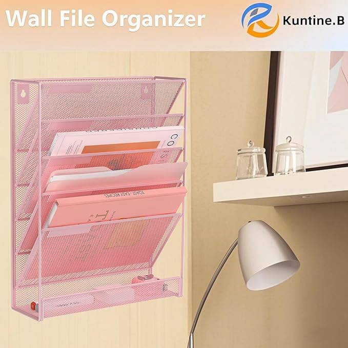 Kuntine.B 6-Tier Wall File Organizer Hanging File Organizer Cubicle Organizer - Image 6