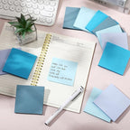Thenshop 12 Pads Blue Sticky Notes 3''x3'', Self Stick Notes Pads Blue Office - Image 5