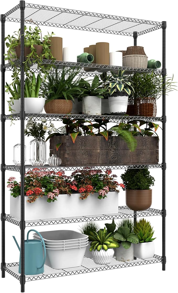 M MZG 6 Tiers Storage Shelves Load 2100LBS, Metal Shelving Wire Metal Shelving by MEIGAOPLASTICANDMETALHKCOLIMITED