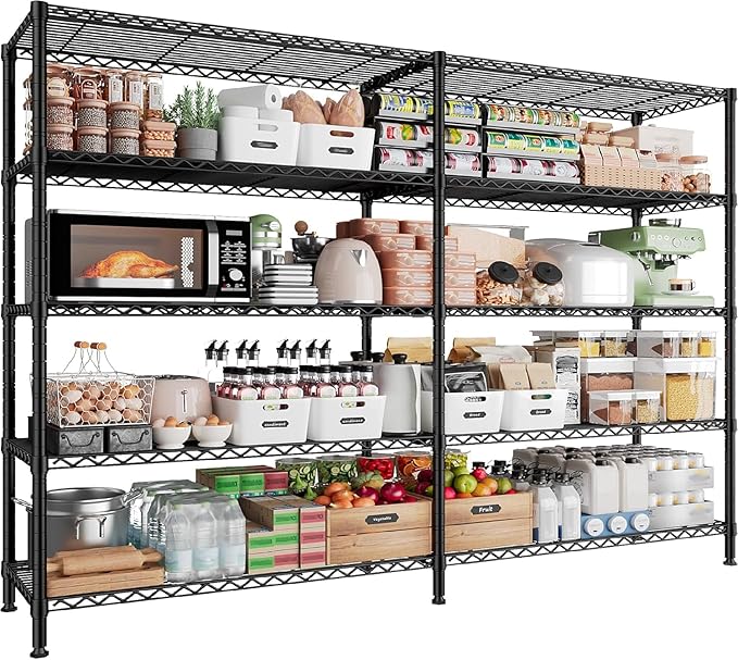 5 Tier Storage Shelves Metal Shelving Unit Load 1500LBS, Adjustable Wire by REIBII