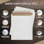 100 Pack Rigid Mailers 9x12 inches – Self Adhesive White Photo Mailers Large– - Image 3