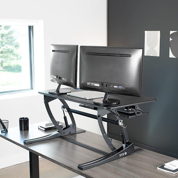 VIVO 36 inch Height Adjustable Stand Up Desk Converter, V Series, Quick Sit to - Image 6