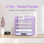 2 Pack 5-Tier Purple Desk Organizer - Image 2