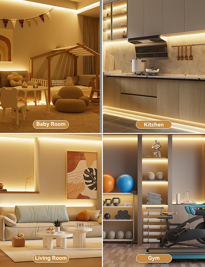 PAUTIX COB LED Strip Light, LED Lights 16.4ft, UL Listed Warm White 2700K - Image 7