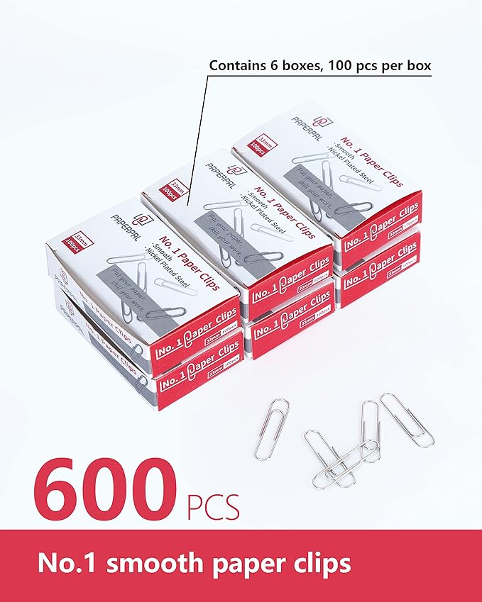 PAPERPAL Paperclips for Office School & Personal Use, #1 Smooth Paper Clip - Image 3