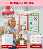 30 Packs Reusable Dry Erase Pockets Sleeves with 2 Binder Rings - 10 Color Set - 10x14 Oversized dry erase sheet protectors with Clear Pocket Sleeves -School Supplies for Teachers classroom must haves