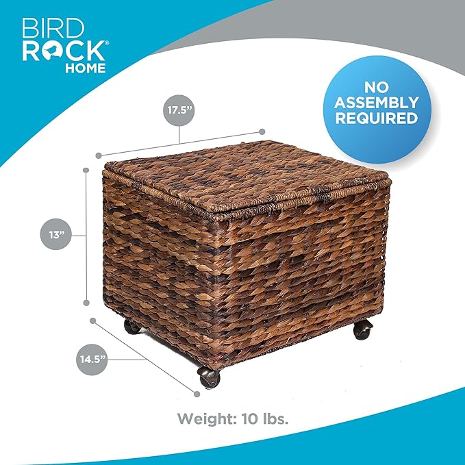 BIRDROCK HOME Seagrass Rolling File Cabinet - Image 4
