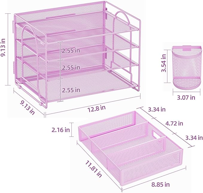 Marbrasse 4-Trays Desk File Organizer - Image 4