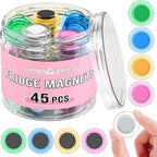 VNDUEEY 45 Pcs Whiteboard Magnets, Round Fridge Magnets Refrigerator Magnet by VNDUEEY