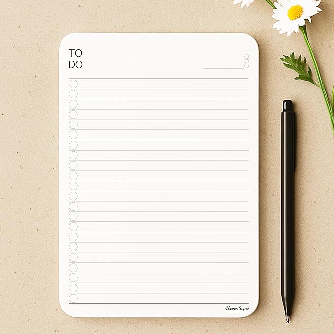 To Do List Notepad – A5 Size Premium Thick Paper by CLEVERSIGNS