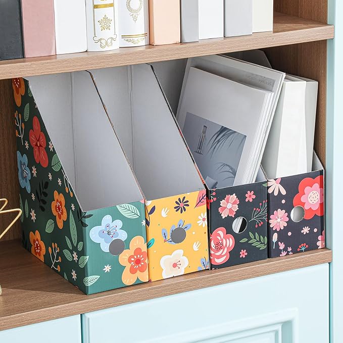 PerKoop 6 Pcs Magazine File Holder Foldable Decorative Cardboard File Folders 6 - Image 3