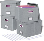 4 Pack File Storage Organizer, Document Organizer, Portable File Box by Oterri