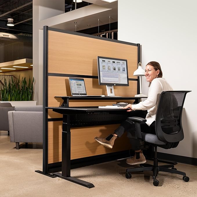 Stand Up Desk Store Beechwood Aesthetic Modular Walls | 70" W x 70" H Modular - Image 2
