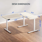 FLEXISPOT L Shaped Standing Desk, 63 x 47 Inch Electric Height Adjustable - Image 3