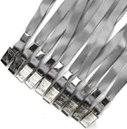 Beebel Gray Lanyards 100 Pack Nylon Flat Badge Lanyard - Image 5