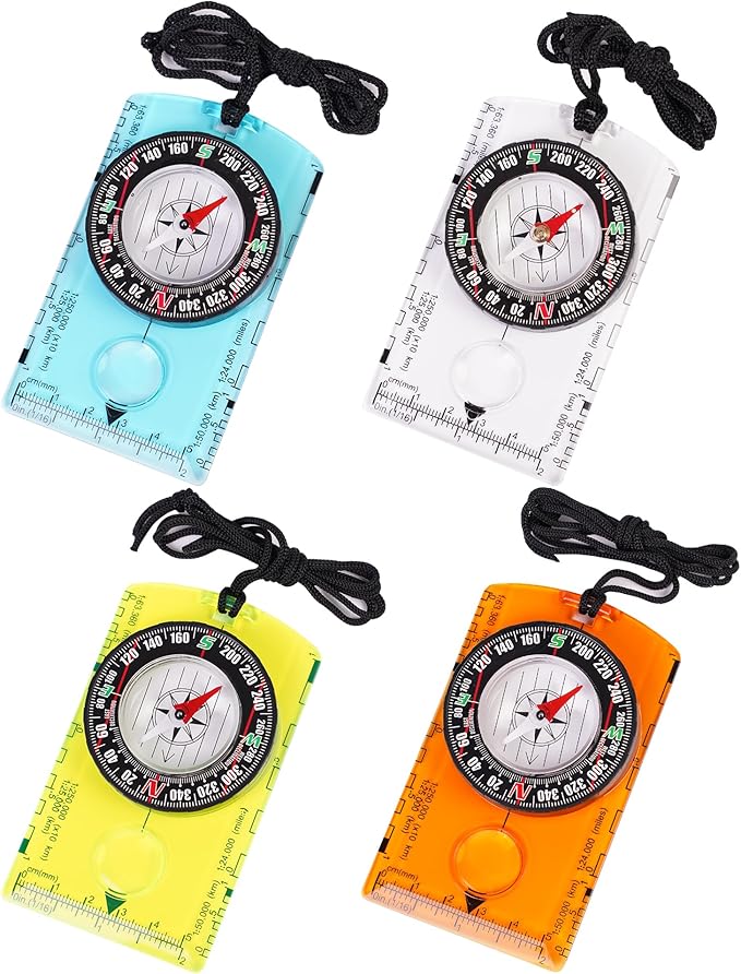 4 Pcs Outdoor Compass with Adjustable Declination, Scale. Multifunctional by Unknown
