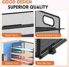 5-tier desk organizer with file holder & pen showing dimensions