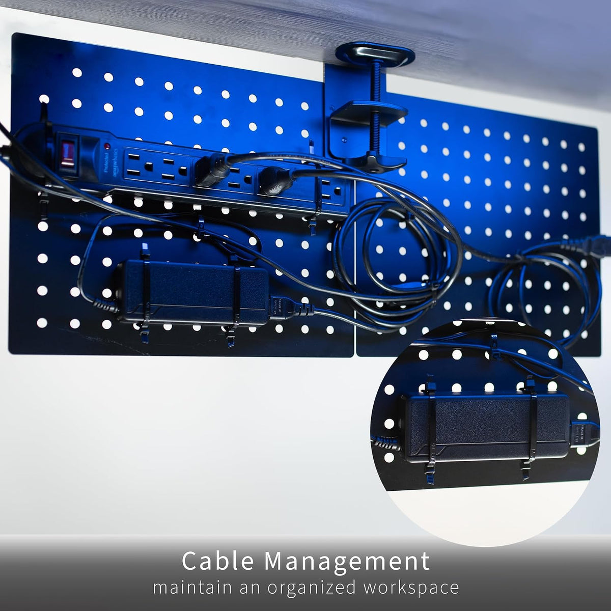 VIVO White Clamp-on 20 x 24 inch Desk Pegboard, PP-DK24W