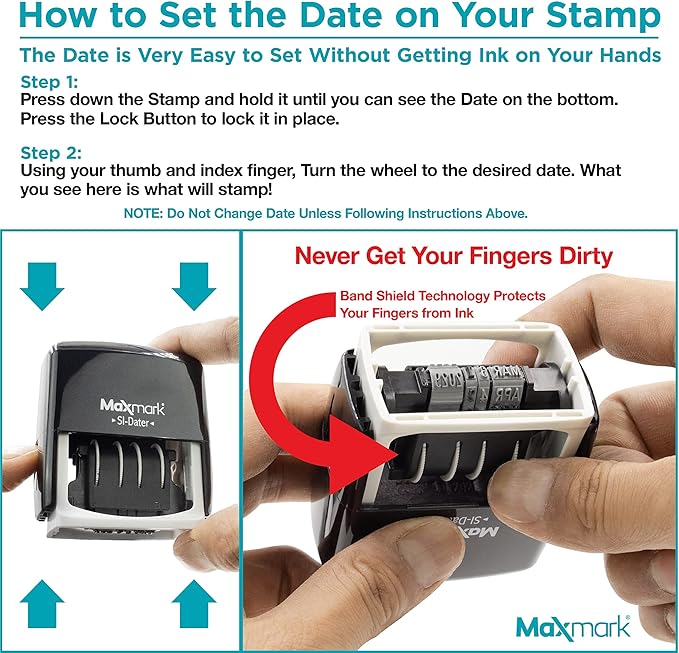 MaxMark Dater 4000 Self Inking Date Stamp - Image 8