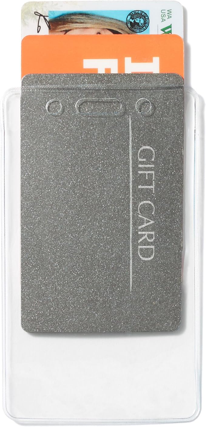 Amazon Basics ID Badge Holders, Vertical Clear Plastic 2.55" x 4.41" - Image 2