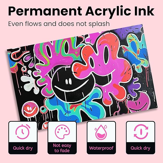 BIGTHUMB 3 Pcs Pink Jumbo Permanent Markers: 15mm Wide Tip Thick Acrylic Paint - Image 3