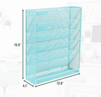 EASEPRES 6 Tier Mesh Hanging Wall File Organizer, Desk Vertical Mail Paper - Image 2