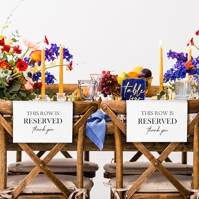 ChissNook Reserved Seating Chair Signs, This Row Is Reserved Pew Cloths Seating - Image 6
