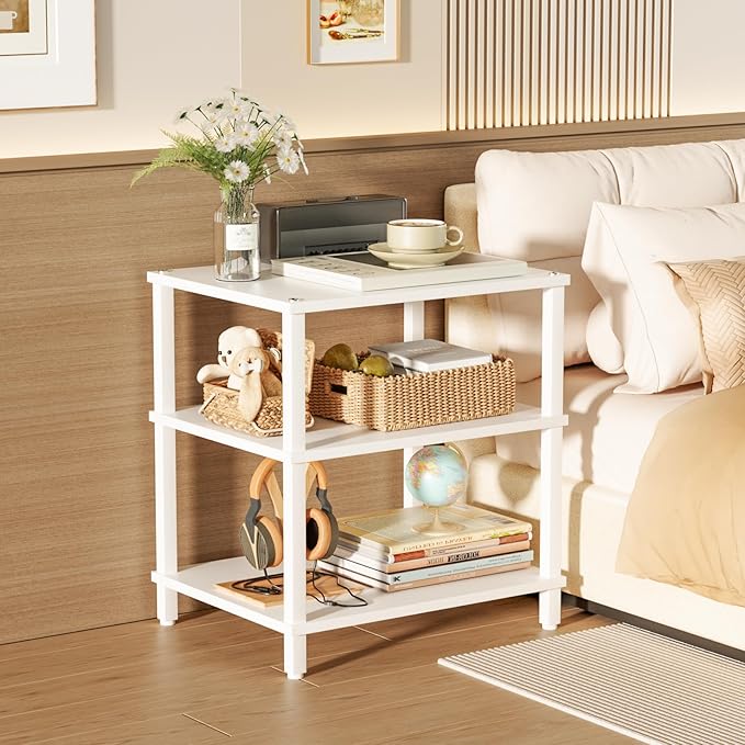 LELELINKY 3-Tier AV Media Player Stand Set of 2, Wooden TV Stand, Game Console - Image 9
