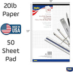 Helix - Bond Paper Pad - 1 Inch Equals 4x4 Grid - 11 Inch x 17 Inch - 50 Sheet - Image 4