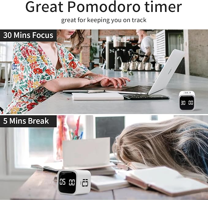 Productivity Timer Flip Gravity Sensor Cube Timer Countdown & Countup, Mute & - Image 8