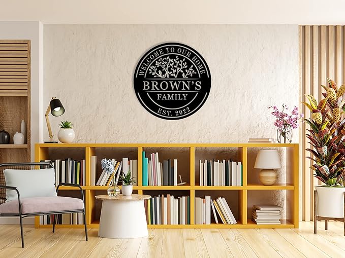 Welcome to Our Home Metal Sign, Personalized Family Name Tree of Life Sign - Image 3